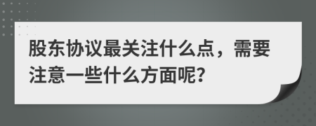 股东协议最关注什么点，需要注意一些什么方面呢？