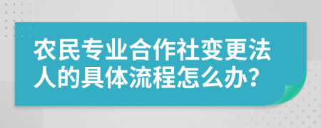 农民专业合作社变更法人的具体流程怎么办？