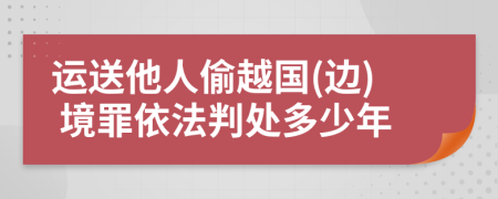 运送他人偷越国(边) 境罪依法判处多少年