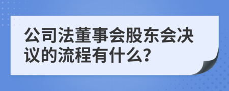 公司法董事会股东会决议的流程有什么？