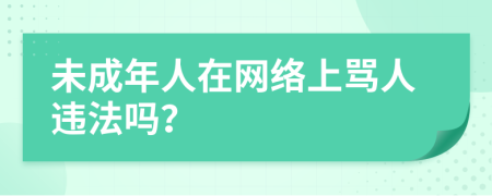 未成年人在网络上骂人违法吗？