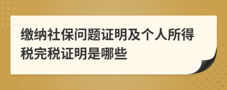 缴纳社保问题证明及个人所得税完税证明是哪些