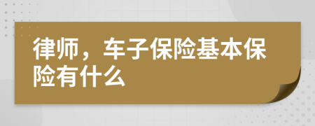 律师，车子保险基本保险有什么