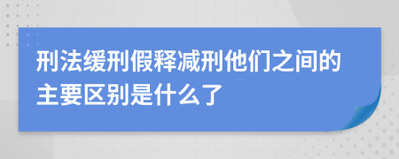 刑法缓刑假释减刑他们之间的主要区别是什么了