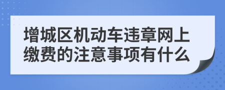 增城区机动车违章网上缴费的注意事项有什么