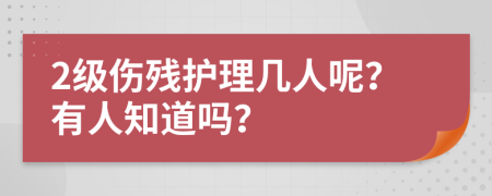 2级伤残护理几人呢？有人知道吗？