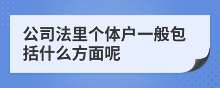 公司法里个体户一般包括什么方面呢