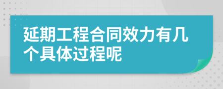 延期工程合同效力有几个具体过程呢