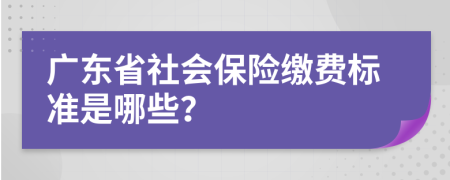 广东省社会保险缴费标准是哪些？