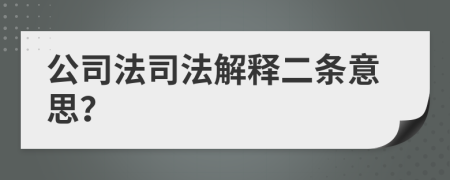 公司法司法解释二条意思？