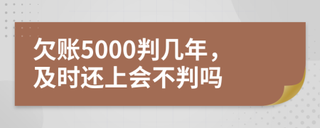 欠账5000判几年，及时还上会不判吗