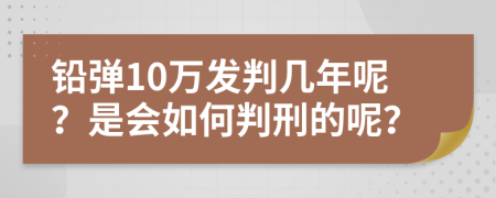 铅弹10万发判几年呢？是会如何判刑的呢？