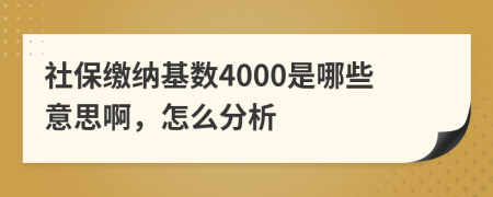 社保缴纳基数4000是哪些意思啊，怎么分析