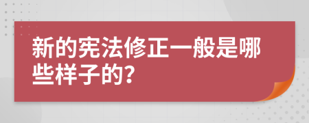 新的宪法修正一般是哪些样子的？