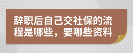 辞职后自己交社保的流程是哪些，要哪些资料