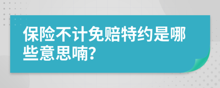 保险不计免赔特约是哪些意思喃？