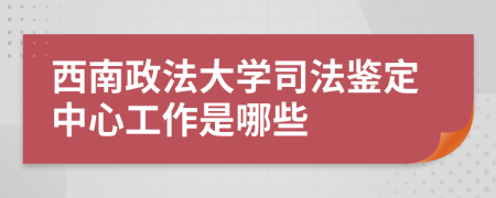 西南政法大学司法鉴定中心工作是哪些