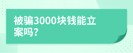 被骗3000块钱能立案吗？