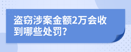 盗窃涉案金额2万会收到哪些处罚？