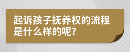 起诉孩子抚养权的流程是什么样的呢？