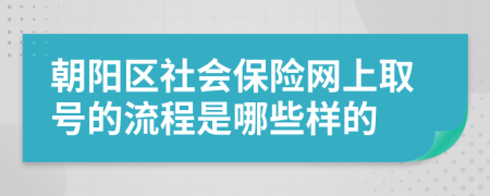 朝阳区社会保险网上取号的流程是哪些样的