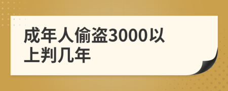 成年人偷盗3000以上判几年