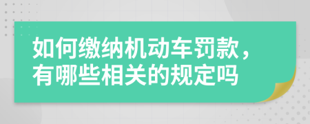 如何缴纳机动车罚款，有哪些相关的规定吗