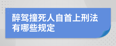 醉驾撞死人自首上刑法有哪些规定