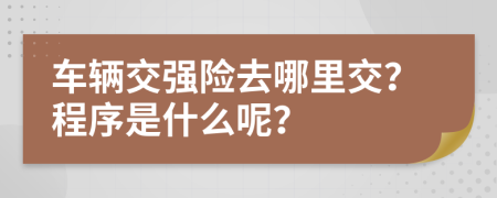 车辆交强险去哪里交？程序是什么呢？