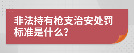 非法持有枪支治安处罚标准是什么？