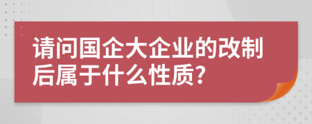 请问国企大企业的改制后属于什么性质?