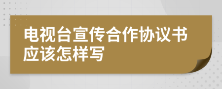 电视台宣传合作协议书应该怎样写