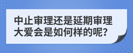 中止审理还是延期审理大爱会是如何样的呢？