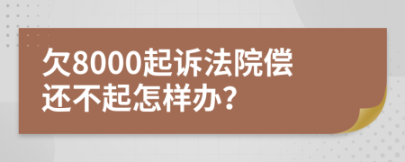 欠8000起诉法院偿还不起怎样办？