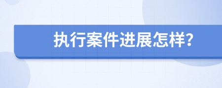 执行案件进展怎样？