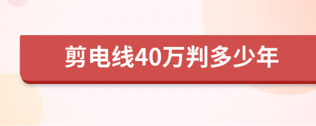 剪电线40万判多少年