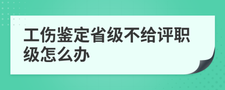 工伤鉴定省级不给评职级怎么办