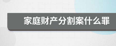 家庭财产分割案什么罪