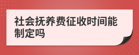 社会抚养费征收时间能制定吗