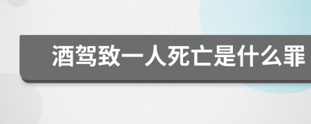 酒驾致一人死亡是什么罪