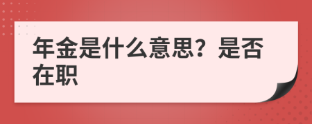 年金是什么意思？是否在职