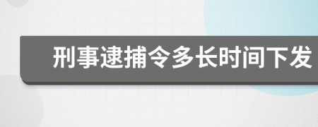 刑事逮捕令多长时间下发