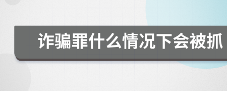 诈骗罪什么情况下会被抓