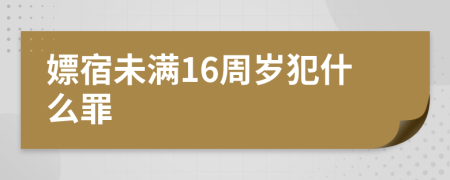 嫖宿未满16周岁犯什么罪