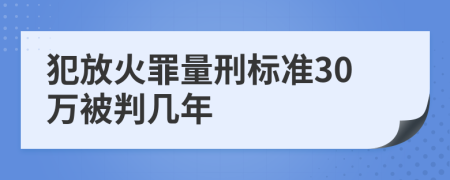 犯放火罪量刑标准30万被判几年