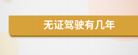 无证驾驶有几年