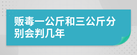 贩毒一公斤和三公斤分别会判几年