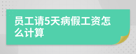 员工请5天病假工资怎么计算