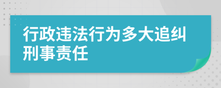 行政违法行为多大追纠刑事责任