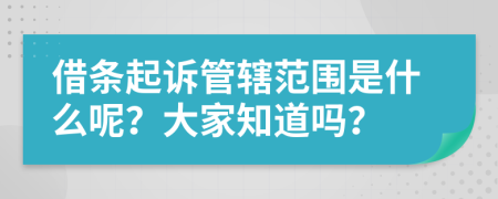 借条起诉管辖范围是什么呢？大家知道吗？